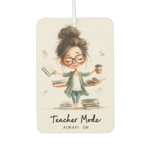 Schattigee Teacher Cartoon met "Teacher Mode Alway Luchtverfrisser