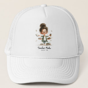 Schattigee Teacher Cartoon met "Teacher Mode Alway Trucker Pet