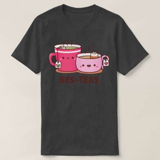 Schattigee Teacups BesTeas Besties Pun Humor T-shirt (Design voorkant)