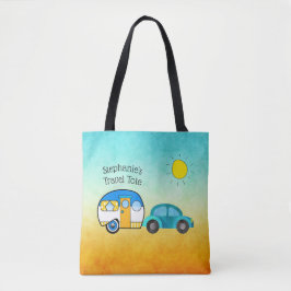 Schattigee Teardrop Camper gepersonaliseerde roadt Tote Bag