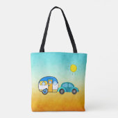 Schattigee Teardrop Camper gepersonaliseerde roadt Tote Bag (Achterkant)
