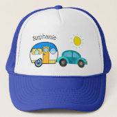 Schattigee Teardrop Camper gepersonaliseerde roadt Trucker Pet (Voorkant)