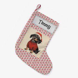 Schattigee teckel, Gepersonaliseerd met naam, Wien Kleine Kerstsok