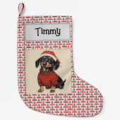 Schattigee teckel, Gepersonaliseerd met naam, Wien Kleine Kerstsok (Voorkant)