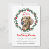 Schattigee Teckel Greenery Krans Kerstfeest Kaart (Voorkant)