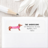 Schattigee teckel grillige Waterverf retouradres Etiket (Insitu)