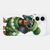 SCHATTIGEE TECKEL HOND GEKLEED IN IERSE KLEDING iPhone 16 HOESJE (Achterkant horizontaal)