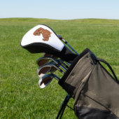 Schattigee teckel hond illustratie golfheadcover (Insitu)