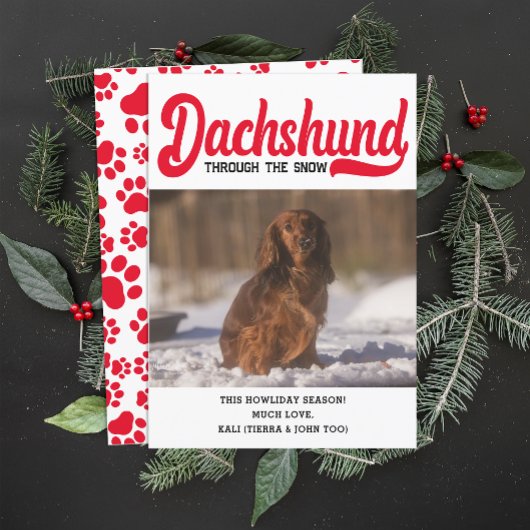 Schattigee Teckel Hond Kerst Afbeelding Custom Fot Feestdagenkaart