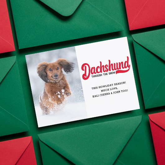 Schattigee Teckel Hond Kerst Afbeelding Custom Fot Feestdagenkaart
