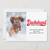 Schattigee Teckel Hond Kerst Afbeelding Custom Fot Feestdagenkaart (Voorkant)