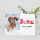 Schattigee Teckel Hond Kerst Afbeelding Custom Fot Feestdagenkaart (Staand voorkant)