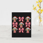 Schattigee Teckel Hond Red Plaid Coquette Bow Chri Kaart (Gele Bloem)