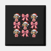 Schattigee Teckel Hond Red Plaid Coquette Bow Chri Magneet (Voorkant)