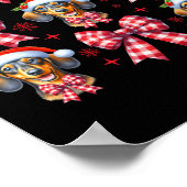 Schattigee Teckel Hond Red Plaid Coquette Bow Chri Poster (Hoek)