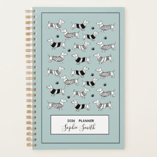 Schattigee Teckel honden, Blauw 2025 Planner