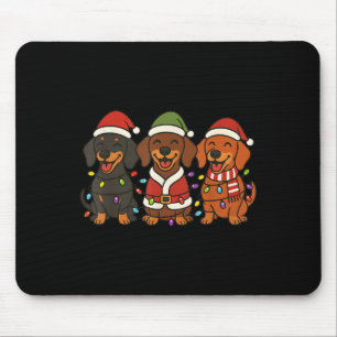 Schattigee Teckel Honden Kerstverlichting Santa Ho Muismat