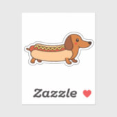 Schattigee teckel hotdog Sticker (Vel)