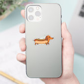 Schattigee teckel hotdog Sticker (Telefoon)