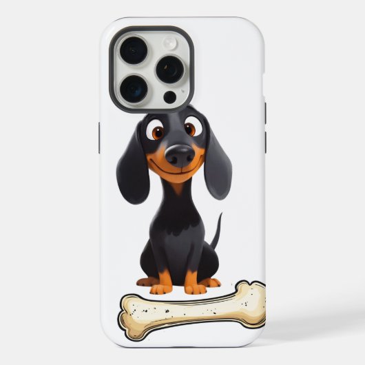 Schattigee teckel iPhone hoesje 15 Pro Max Case (Achterkant)