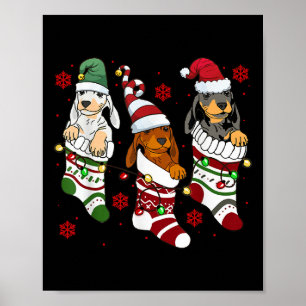 Schattigee Teckel Kerst Hondenliefhebber Mama Papa Poster