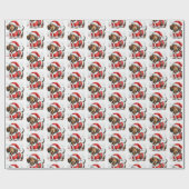 Schattigee Teckel Kerstman Kerst Cadeaupapier (Vlak)