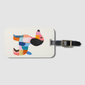Schattigee Teckel Kleurenblok Bagagelabel (Voorkant (horizontaal))