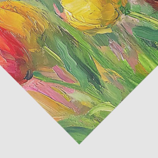 Schattigee teckel Kleurrijke Tulpen Decoupage Tissuepapier (Detail)