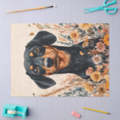 Schattigee Teckel met Wildflowers Decoupage Tissuepapier (Craft)