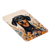 Schattigee Teckel met Wildflowers Flexible Magneet (Rechterzijde)