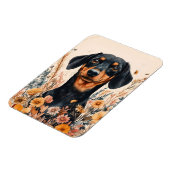 Schattigee Teckel met Wildflowers Flexible Magneet (Linkerzijde)