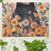 Schattigee Teckel met Wildflowers Schilderij Theedoek (Gevouwen)