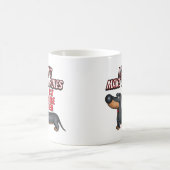 Schattigee teckel negeert regels koffiemok (Center)