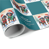 Schattigee Teckel Puppies in Sneeuw Puppy Kerst Cadeaupapier (Rol Hoek)