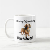 Schattigee teckel Sandy Brown Morning Koffiemok (Links)