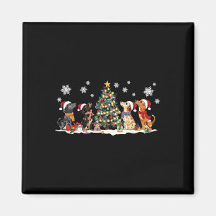 Schattigee Teckel Santa Hat Kerstboom Lights Dog Magneet