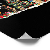 Schattigee Teckel Santa Hat Kerstboom Lights Dog Poster (Hoek)