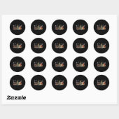 Schattigee Teckel Santa Hat Kerstboom Lights Dog Ronde Sticker (Vel)