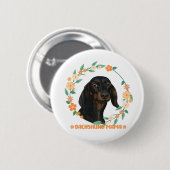 Schattigee Teckel - Teckel Mama Ronde Button 5,7 Cm (Voorkant /achterkant)