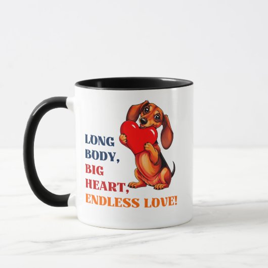 Schattigee Teckel Valentijnsdag Heart Lover Dog Mok (Links)