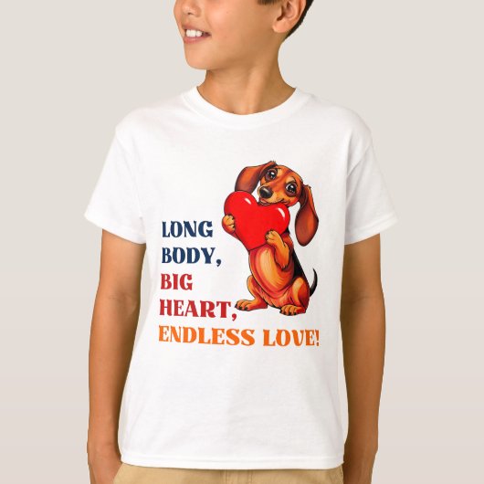 Schattigee Teckel Valentijnsdag Heart Lover Dog T-shirt (Voorkant)