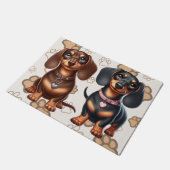 Schattigee teckel vrienden deurmat (Schuin)