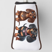Schattigee teckel vrienden golfheadcover (Draai 90)