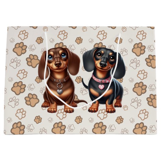 Schattigee teckel vrienden groot cadeauzakje (Voorkant)