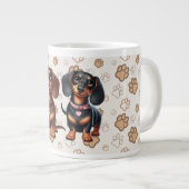 Schattigee teckel vrienden grote koffiekop (Voorkant rechts)