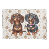 Schattigee teckel vrienden kussensloop (Voorkant)