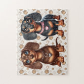 Schattigee teckel vrienden legpuzzel (Verticaal)