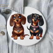 Schattigee teckel vrienden ronde button 6,0 cm (In situ)