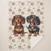 Schattigee teckel vrienden sherpa deken (Voorkant)