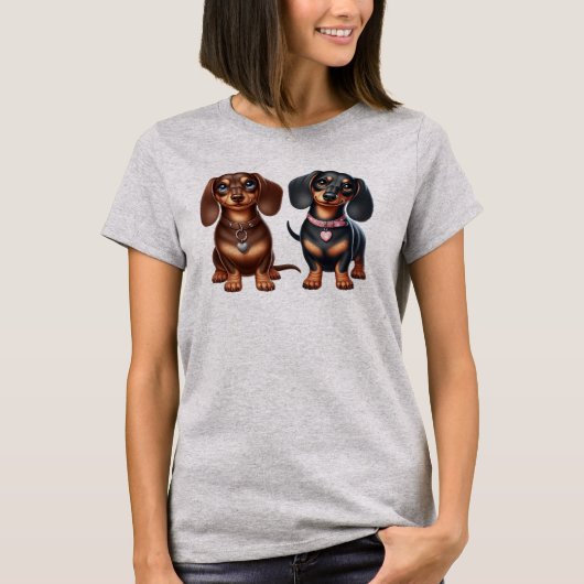 Schattigee teckel vrienden t-shirt (Voorkant)